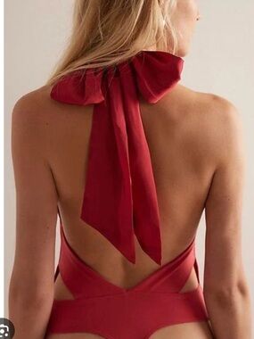 Free People Get it Done Halter Bodysuit